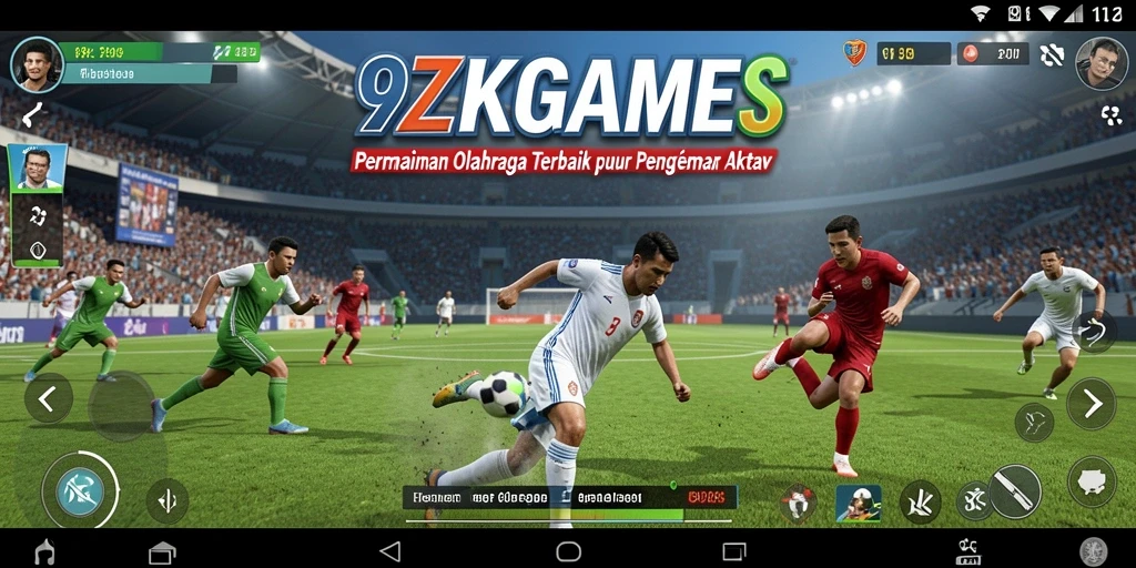 Screenshot 9ZKGAMES menampilkan aksi seru permainan olahraga.