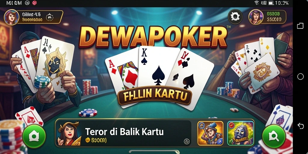 Tampilan gameplay DEWAPOKER dengan suasana horor yang mencekam.