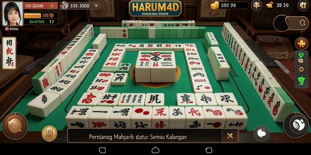 Tampilan menarik dari gameplay Mahjong di HARUM4D.