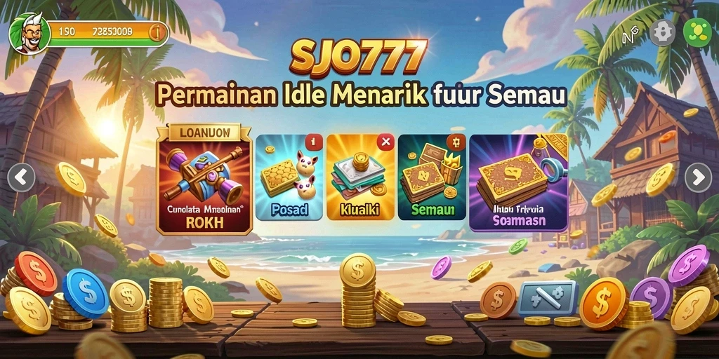 Screenshot menunjukkan gameplay SJO777 dengan karakter yang sedang mengumpulkan sumber daya.